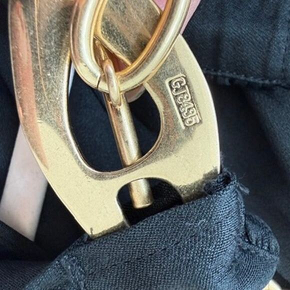 JONATHAN SIMKHAI Gold Chain Neck Black Long Sleeve Blouse Size L Luxury Glam - Picture 6 of 9